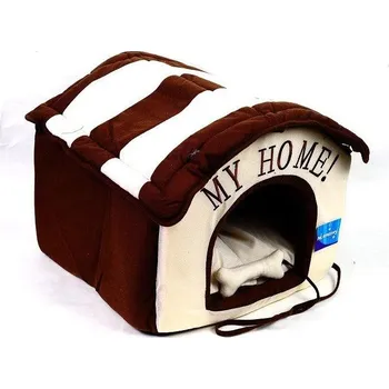Pro psa Petproducts Domek My Home s hračkou béžovo hnědý 40 × 40 × 34 cm