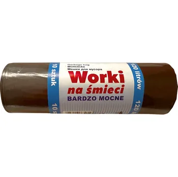 Pytle na odpadky Hnědé pytle na odpadky 120 l, 40 mikronů, 10 ks, extra silné a odolné