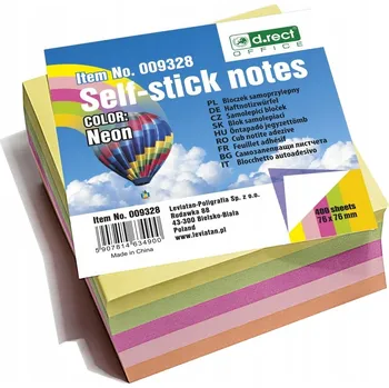 Samolepící bloček D.Rect Samolepicí bločky 76 x 76 mm, 400 listů