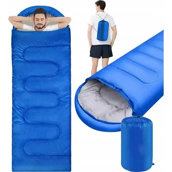 Spacák Turistický spací pytel s kapucí Teplá přikrývka 2v1 Lehká + Obal 210*75 cm