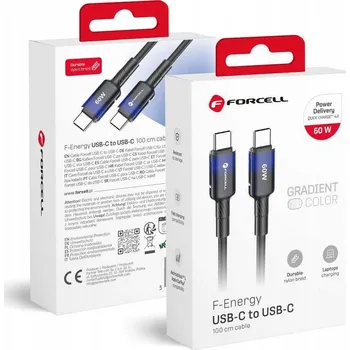 Datový kabel Kabel Forcell USB typ C - USB typ C 1 m černý