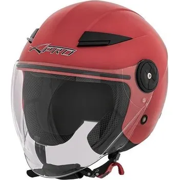 Helma na motorku A-Pro MIDWAY RD červená otevřená jet přilba L