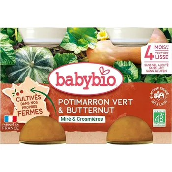 BABYBIO Zelená a máslová dýně z naší vlastní ekofarmy 2× 130 g