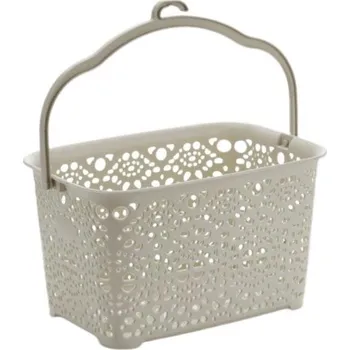 Odpadkový koš Mega Plast, Košík na kolíčky MONAKO, 13 × 23,5 × 15,5 cm, světle šedý