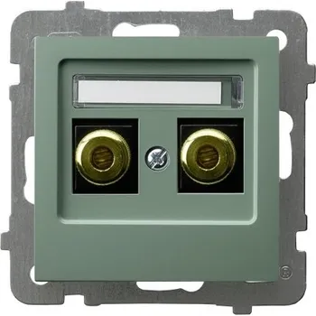 Elektrická zásuvka REPRODUKTOROVÁ ZÁSUVKA BANÁNEK 2x 6mm2 OSPEL AS GGN-1G/m/84 ZELENÁ MATNÁ