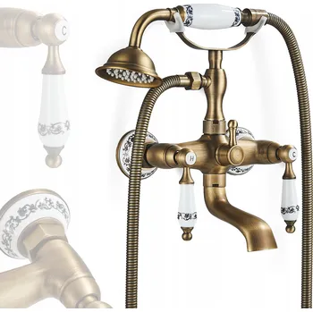 Vodovodní baterie Dvoukohoutková nástěnná vanová baterie Armatura Plus Muralis, mosaz