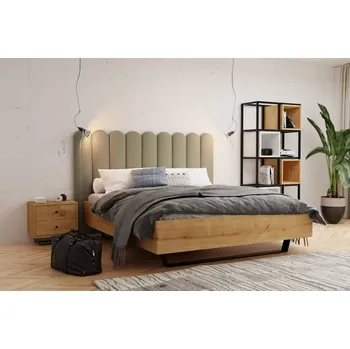 Čalouněný nástěnný panel plot 20 x 70 x 5 cm tmavě béžová