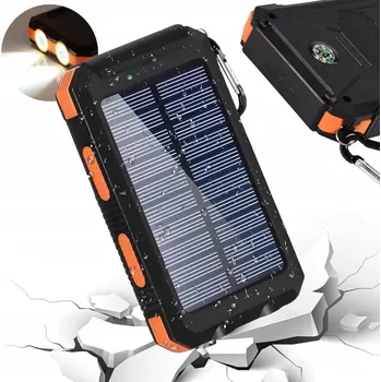 Powerbanka VELKÁ SOLÁRNÍ POWERBANKA VODĚODOLNÁ s kompasem 2xUSB SILNÁ SVÍTILNA 26800mAh