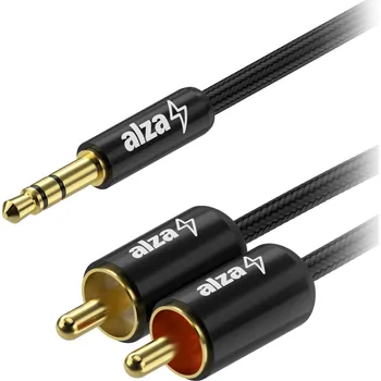 Kabel AlzaPower AluCore 3.5mm Jack (M) to 2x RCA (M) 1m černý