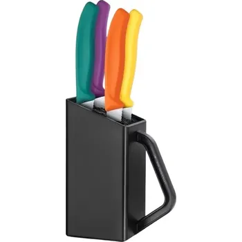 Kuchyňský nůž Victorinox Sada Swiss Classic, blok s noži na steaky & Pizzu 5 ks barevné