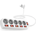 CONNECT IT prodlužovací, 5 zásuvek, 2 m s vypínači