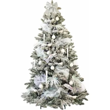 LAALU Vánoční stromek zdobený - ZIMNÍ RADOVÁNKY, 70 ks ozdob, 210 cm