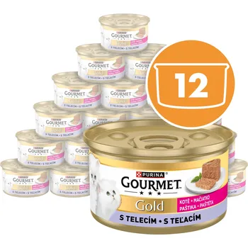 Gourmet Gold Kitten konzervy pro koťata telecí paštika 12x85 g