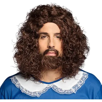 Karnevalová paruka Boland Pánská hnědá mušketýrská paruka s vousy