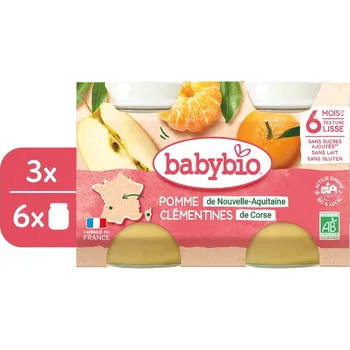 BABYBIO Jablko s klementinkami 3× (2× 130 g)
