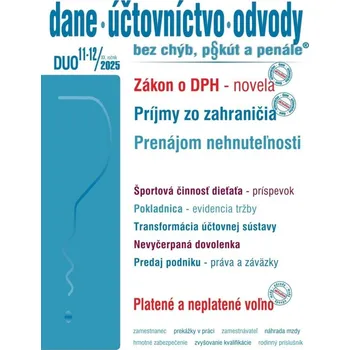 DUO 11-12/2025 – Dane, účtovníctvo, odvody bez chýb, pokút a penále Kniha
