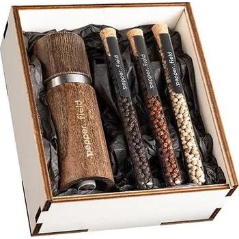 Fitness strava .pepper..field Sada zkumavek s hnědým mlýnkem v dárkové krabičce (3x10g)