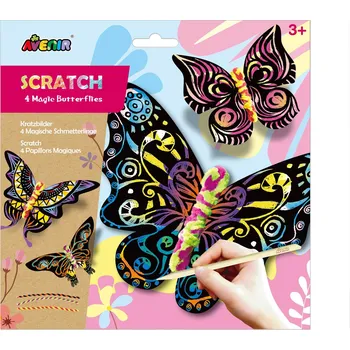 omalovánky Škrabací obrázky 4 ks - Motýl