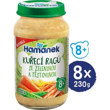 Dětská výživa HAMÁNEK Kuřecí ragů se zeleninou a těstovinou 8× 230 g