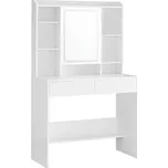 Vasagle Toaletní stolek Berny 90 cm se zrcadlem a LED osvětlením bílý