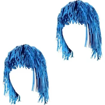 Karnevalová paruka GODAN Paruka foliová modrá, 2 ks