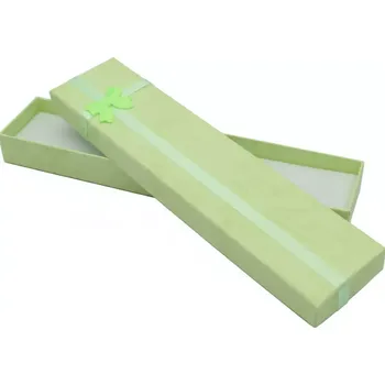 Dárková krabička Papírová krabička na šperky - dlouhá zelená