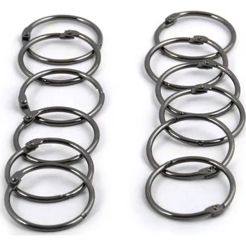 Sprchový závěs Spirella sada 12 ks kroužků na sprchové závěsy RINGO SMALL, černá, kov, průměr 4 cm