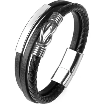 Náramek Predator Q1 Kožený náramek 25 cm - černý