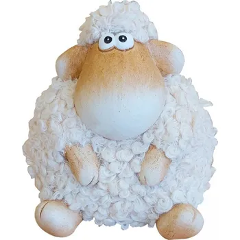 Velikonoční dekorace GOBA Velikonoční dekorace - Ovečka keramická, 8 × 7 cm