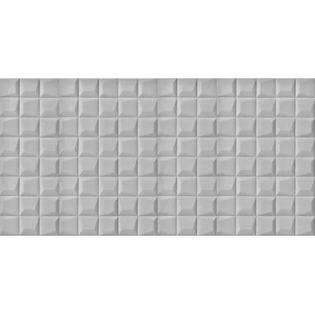 HCS deco 3D samolepicí stěnové panely, šedé kostky, koženka