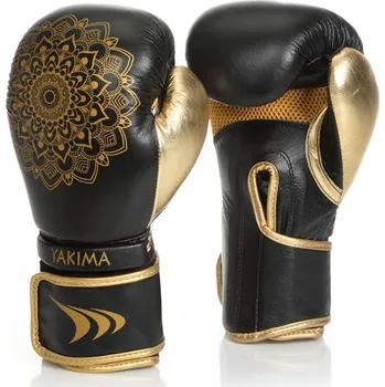 Boxerské rukavice Boxerské rukavice Yakimasport Mandala černo-zlaté 12 oz