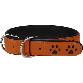 Obojek pro psa animALL Obojek kožený, černý/modrý 50 cm/30 mm