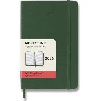 Diář MOLESKINE 2026 S denní, měkké desky, zelený