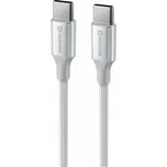 Swissten datový kabel Textile II USB-C / USB-C 1.5m bílý