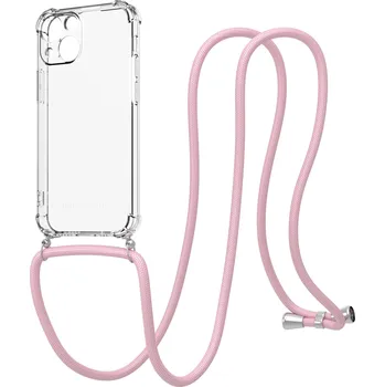 Pouzdro na mobilní telefon AlzaGuard Luxe Lanyard Case pro iPhone 13 Mini růžový