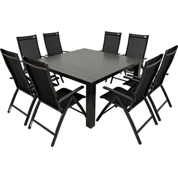 Zahradní sestava DOPPLER Set zahradního nábytku PRATO EXPERT 8+1 - černá