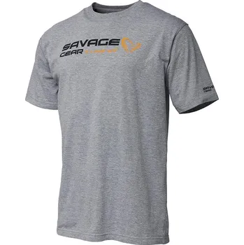 Pánské tričko Savage Gear Signature Logo T-Shirt Grey Melange Velikost S