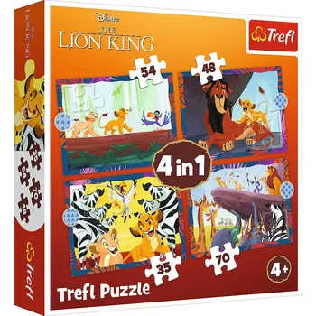 Puzzle TREFL Odvážný Lví král 4v1 (35, 48, 54, 70 dílků)