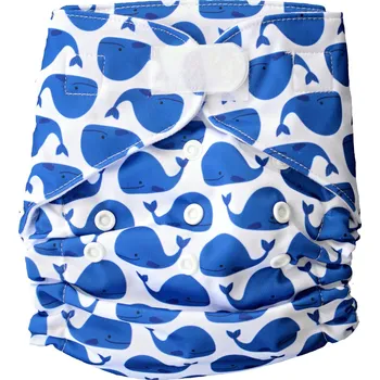 Plenkové kalhoty GaGa's Látková plena All in One Velryba na suchý zip