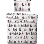 SVITAP sleep well Povlečení mikroflanel Kočky na střeše 140 × 200, 70 × 90 cm
