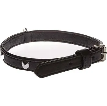 Obojek pro psa Cobbys Pet Obojek z pravé kůže černý se stříbrnými dekoracemi podšitý originální kůží 20mm/55cm