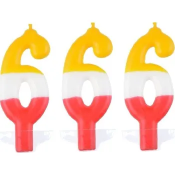 Svíčka ARPEX Svíčka barevná číslo 6, 3 ks