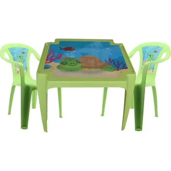 Dětský zahradní nábytek IPAE sada 2 židličky a stoleček OCEAN - zelená
