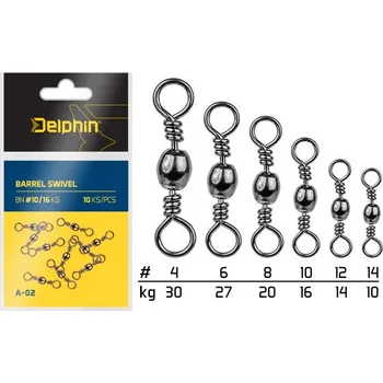 Delphin Barrel Swivel A-02 Velikost 6, 27 kg 3 × 10 ks