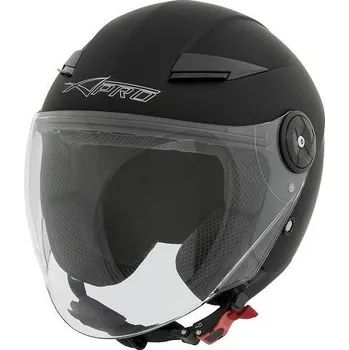 Helma na motorku A-Pro MIDWAY BK MT černá otevřená jet přilba XL