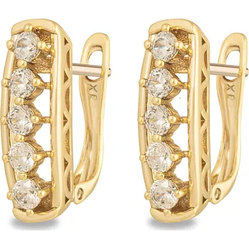 Šperk Biju Pozlacené náušnice s pěti zirkony 2987