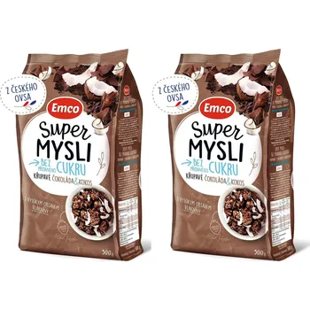 Emco Super mysli bez přidaného cukru čokoláda a kokos 2 x 500g