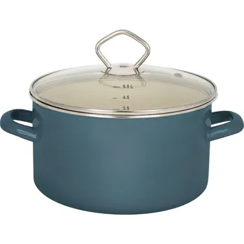 Hrnec Gastro Petrol Smaltovaný hrnec se skleněnou poklicí 5,5 l