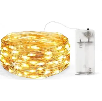 Vánoce senzanakupy Vánoční mikro řetěz na baterie 2 m 20 LED, teplá bílá