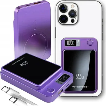 Powerbanka MAGNETICKÁ POWERBANKA 10000MAH USB A TYPE C RYCHLÉ NABÍJENÍ PRO IPHONE 12-15